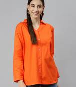 Orange plain cotton tunics
