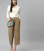 Off-white plain cotton tunics
