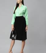 Sea-green plain cotton tunics
