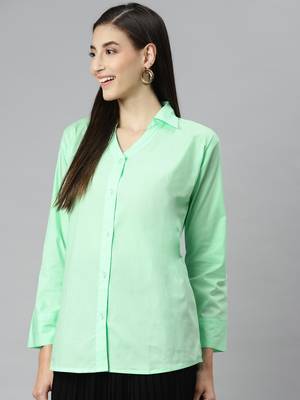 Sea-green plain cotton tunics
 2
