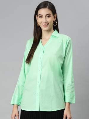 Sea-green plain cotton tunics
 3