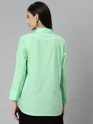 Sea-green plain cotton tunics
 4