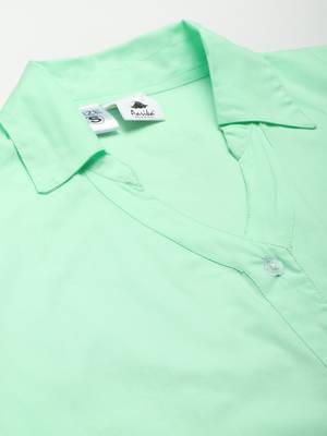 Sea-green plain cotton tunics
 5
