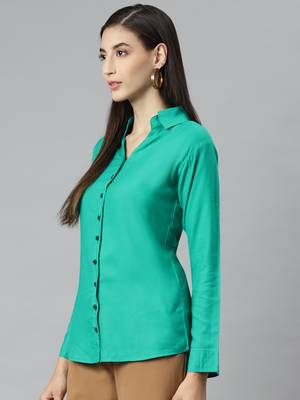 Green plain cotton tunics
 2