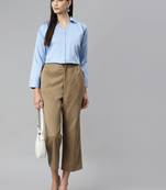 Sky-blue plain cotton tunics

