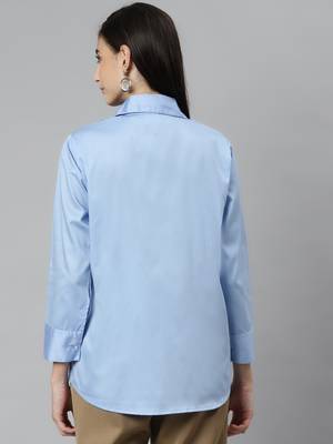 Sky-blue plain cotton tunics
 4