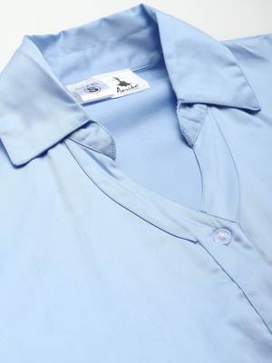 Sky-blue plain cotton tunics
 5