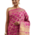 Pink woven cotton saree with blouse