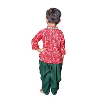 Aglare Gujarati Kurta dhotii Dress For Boys,Kurta dress Red 2