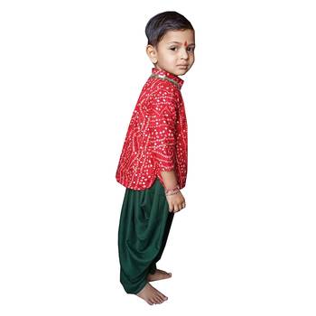 Aglare Gujarati Kurta dhotii Dress For Boys,Kurta dress Red 3