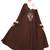 ENTIRE Creep Fabric Embroidered Abaya with Hijab Brown/Wine Color for Girls, Ladies, Women, Burkha