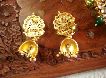 Red designer floral meenakari kundan studed onyx stone multilayer necklace set with earrings 4