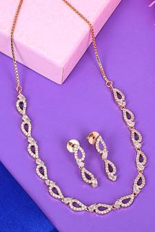 Gold CZ necklace-sets