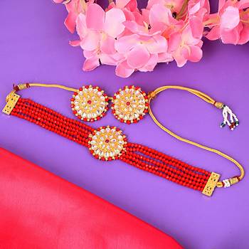 Red Choker Necklace-sets 1