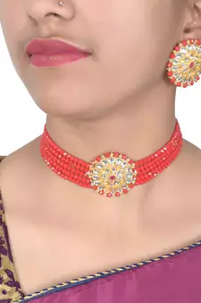 Red Choker Necklace-sets