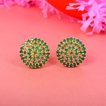Green Emeralds Studs 1