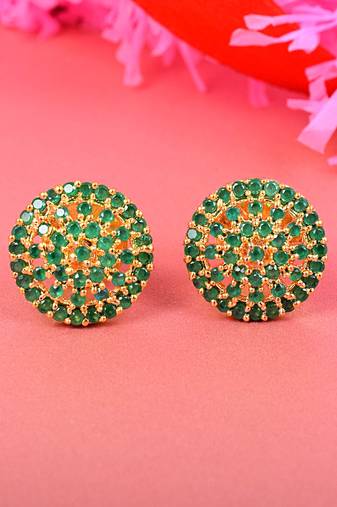 Green Emeralds Studs