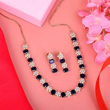 Blue American Diamond necklace-sets 1