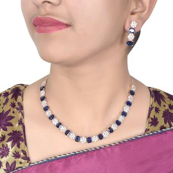Blue American Diamond necklace-sets 2