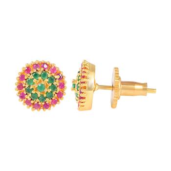 Red Ruby Emeralds Studs 2