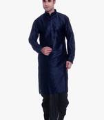 Men's Navy Blue kurta Black Dhoti