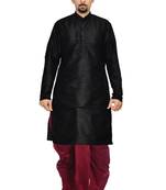 Men's Black kurta Maroon Dhoti