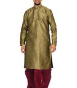 Men's Coper Gold kurta Maroon Dhoti