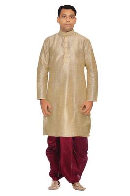 Men's Double Tone kurta Maroon Dhoti 1
