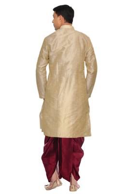 Men's Double Tone kurta Maroon Dhoti 2