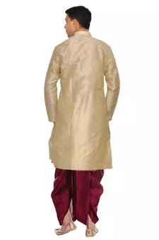 Men's Double Tone kurta Maroon Dhoti