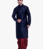 Men's Navy Blue kurta Maroon Dhoti