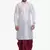 Men's White Kurta Maroon Dhoti