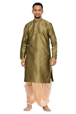 Men's Coper Gold Kurta Gold Dhoti 1
