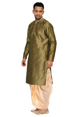 Men's Coper Gold Kurta Gold Dhoti 2