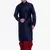 Men's Navy Blue Kurta Red Dhoti