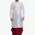 Men's White Kurta Red Dhoti