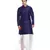 Men's Navy Blue Kurta White Dhoti