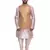 Men's Double Tone Matching Kurta Churidar With Gold Bindoo Waistcoat
