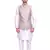 Men's Cream Matching Kurta Churidar With Gray Banarisi Waistcoat