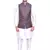 Men's Cream Matching Kurta Churidar With Banarsi Brown Waistcoat