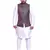 Men's White Matching Kurta Churidar With Banarsi Brown Waistcoat