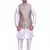 Men's Cream Matching Kurta Churidar With  Banarsi Gray 1st Waistcoat (RG-17041-)