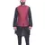 Men's Black Matching Kurta Churidar With  Maroon 1st Waistcoat