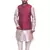 Men's Double Tone Matching Kurta Churidar With Maroon 1st Waistcoat