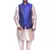 Men's Double Tone Matching Kurta Churidar  With Solid Royal Blue Waistcoat