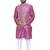 Men's Purple Double Tone Kurta White Churidar With Carrot Colour  Waistcoat