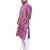 Men's Purple Double Tone Kurta White Churidar With Carrot Colour  Waistcoat