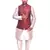 Men's Double Tone Matching Kurta Churidar  With Solid Marron Waistcoat