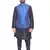 Men's Black Matching Kurta Churidar With Deep Sky Blue Waistcoat