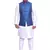 Men's White Matching Kurta Churidar With Deep Sky Blue   Waistcoat